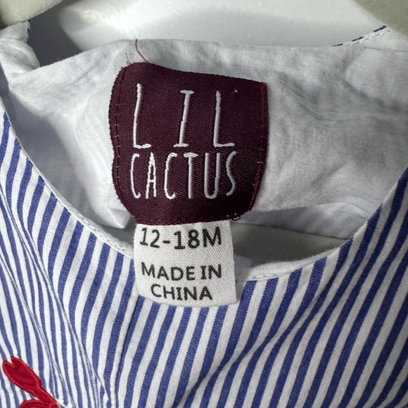 Lil Cactus Seersucker Crab Shortall Size 12-18M - Picture 3 of 5